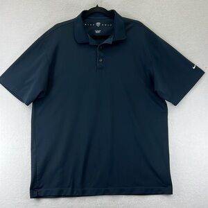 Nike Men’s Golf Polo Shirt Size XL Navy Blue 100% Polyester EUC